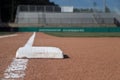 Baseball field infield first base line Royalty Free Stock Photo