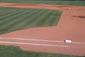 Baseball field infield first and second base Royalty Free Stock Photo