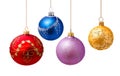 Perfect christmas balls isolated on white Royalty Free Stock Photo