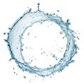 Water Splash Circle Isolated on white background Royalty Free Stock Photo