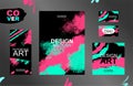 Exclusive set posters. Brush strokes on the background. Cool Banner set. Elements for print design Royalty Free Stock Photo