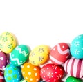 Perfect colorful handmade easter eggs isolated Royalty Free Stock Photo