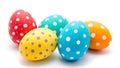Perfect colorful handmade easter eggs isolated Royalty Free Stock Photo