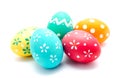 Perfect colorful handmade easter eggs isolated Royalty Free Stock Photo