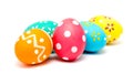 Perfect colorful handmade easter eggs isolated Royalty Free Stock Photo