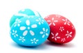 Perfect colorful handmade easter eggs isolated on a white