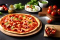 The perfect combination of dough, sauce and toppings makes pizza a sure choice to satisfy hunger and satisfy your sweet tooth Royalty Free Stock Photo