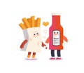 Perfect couple - flat vector illustration of perfect match Royalty Free Stock Photo