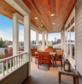 Perfect covered balcony with a view. Royalty Free Stock Photo