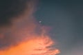 Perfect crescent moon with pretty sky color