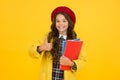 Perfect day. kid school fashion. cheerful child ready for schoolyear. education. happy childhood. notebooks for learning Royalty Free Stock Photo