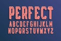 Perfect decorative alphabet. 3d colored font. Isolated english alphabet