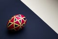 Perfect ethnical handmade easter egg. Decorated with patterns