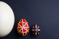 Perfect ethnical handmade easter eggs of different sizes. Decorated with patterns