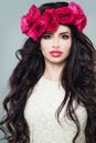 Perfect Fashion Model with Long Permed Curly Hair Royalty Free Stock Photo