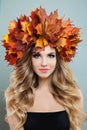 Perfect female face. Autumn woman portrait Royalty Free Stock Photo