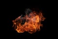 Perfect fire isolated over black background Royalty Free Stock Photo