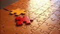 The perfect fit: finding the missing piece to complete the puzzle. Royalty Free Stock Photo