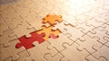 The perfect fit: finding the missing piece to complete the puzzle. Royalty Free Stock Photo