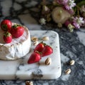 The perfect flavor combination of brie cheese, strawberries and pistachios