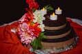 Outdoor Wedding Cake Floral Decoration