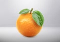 Perfect fresh Orange fruit with green leaf in room studio for advertising Royalty Free Stock Photo