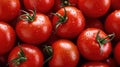 Perfect fresh red wet tomatoes with tomato on background. Generative AI Royalty Free Stock Photo