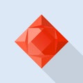 Perfect garnet icon, flat style Royalty Free Stock Photo