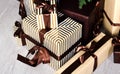 Perfect gift boxes in christmas time Royalty Free Stock Photo