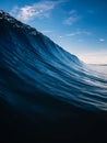 Perfect glassy wave in ocean. Crashing sea wave