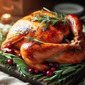 A perfect golden turkey for Thanksgiving Meal