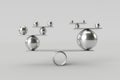 Perfect harmony of shiny chrome balls.Teamwork,Risk and Balance concept. Royalty Free Stock Photo