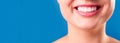 Perfect healthy teeth smile of a young woman. Teeth whitening. Dental clinic patient. Image symbolizes oral care dentistry,