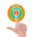 Perfect job search concept using hand poiting center of target