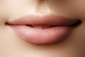 Perfect lips. girl mouth close up. Beauty young woman Smile Royalty Free Stock Photo