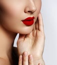 Perfect Lips. girl mouth close up. Beauty young woman smile Royalty Free Stock Photo