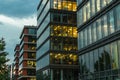 Perfect modern office buildings at dusk