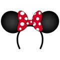 Perfect Mouse Ears with red bow Headband for Birthday Party or Celebration