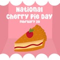 Perfect for National Cherry Pie Day celebrations, this vector graphic honors the holiday