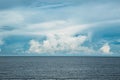 Perfect ocean and skyline blue cloud summer sky background Royalty Free Stock Photo