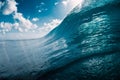 Perfect ocean wave. Breaking glassy wave