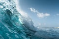 Perfect ocean wave breaking on the shore