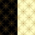 Perfect outline star seamless pattern. Luxury elegant festive surface design. Gold line geometrical shape. Background in Royalty Free Stock Photo