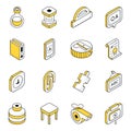 Pack of Education and Study Flat Isometric Icons Royalty Free Stock Photo