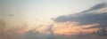 Perfect pastel colors sunset sky panorama. Cloudscape sky with cloud, nature background