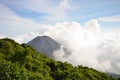 The perfect peak of the active and young Izalco volcano seen from a view point in Cerro Verde National Park in El Salvador Royalty Free Stock Photo