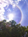 Perfect phenomenon known as solar halo or solar arc, which is a ring of light that configures a celestial body.