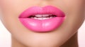 Perfect pink lipstick lips makeup