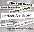 Perfect A Plus Score News Headlines Great Grade Review Evaluation Royalty Free Stock Photo