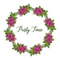 Perfect purple floral frame for various party time greeting card. Vector